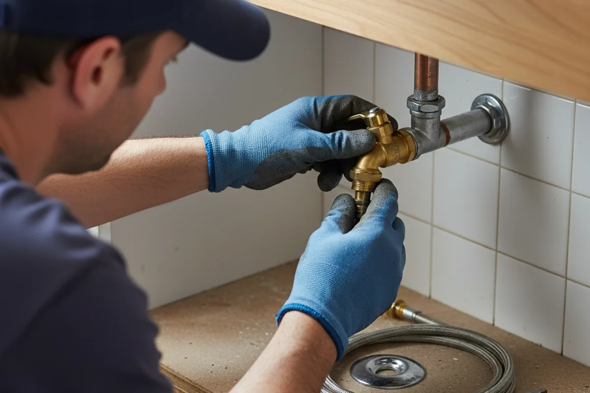 Shutoff valve and fitting work during Faucet and Fixture Repair in Cropwell
